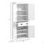 Garde-manger de 72 po, grande armoire de rangement, armoire autoportante avec tiroir, portes et tablettes réglables