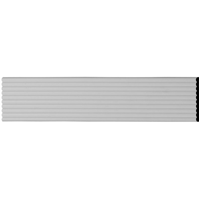 4"H White Primed Polyurethane Fluted Panel Moulding