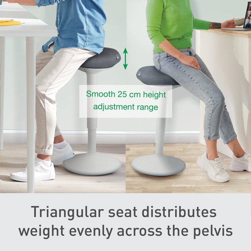 Adjustable Height Active Stool, Matte White