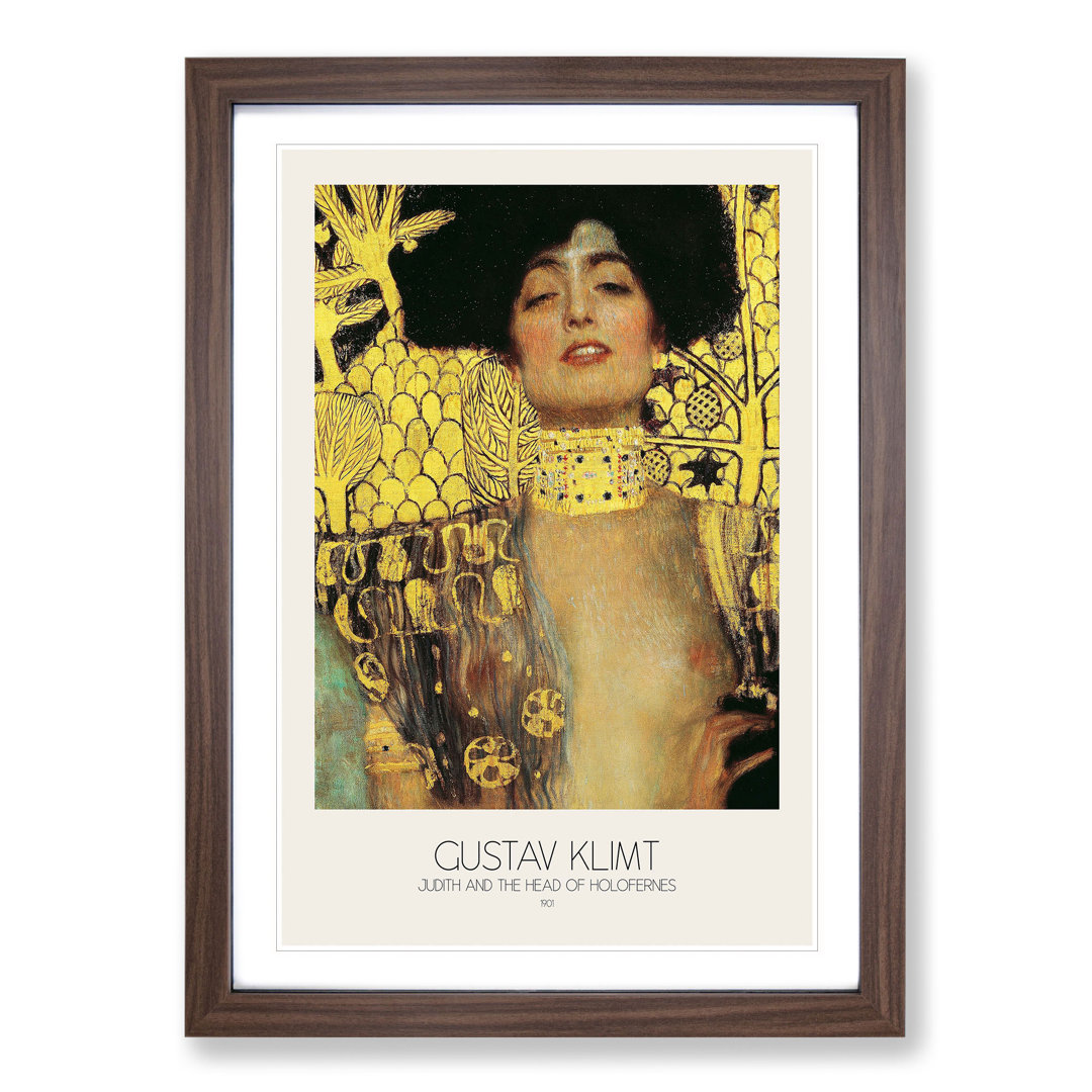 Judith and the Head of Holofernes with Border by Gustav Klimt - Framed Print