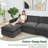 100" Chenille Sectional Couch With Two Ottomans-259962186