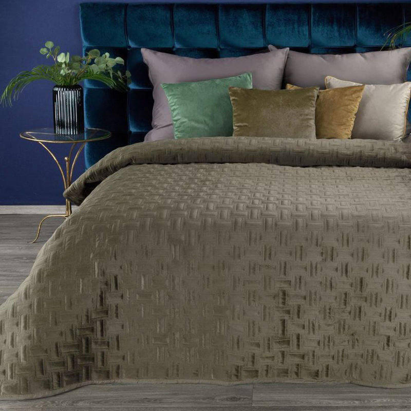 Ghonge Velvet Solid Colour Bedspread with Pillowcases
