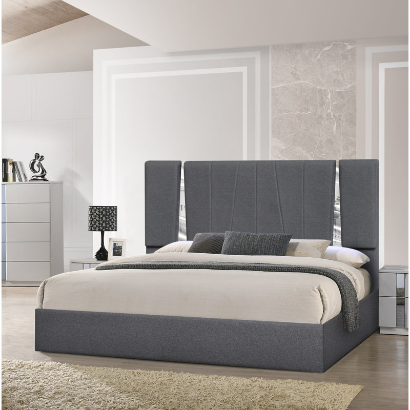 Preciado Upholstered Platform Bed, Queen, Charcoal