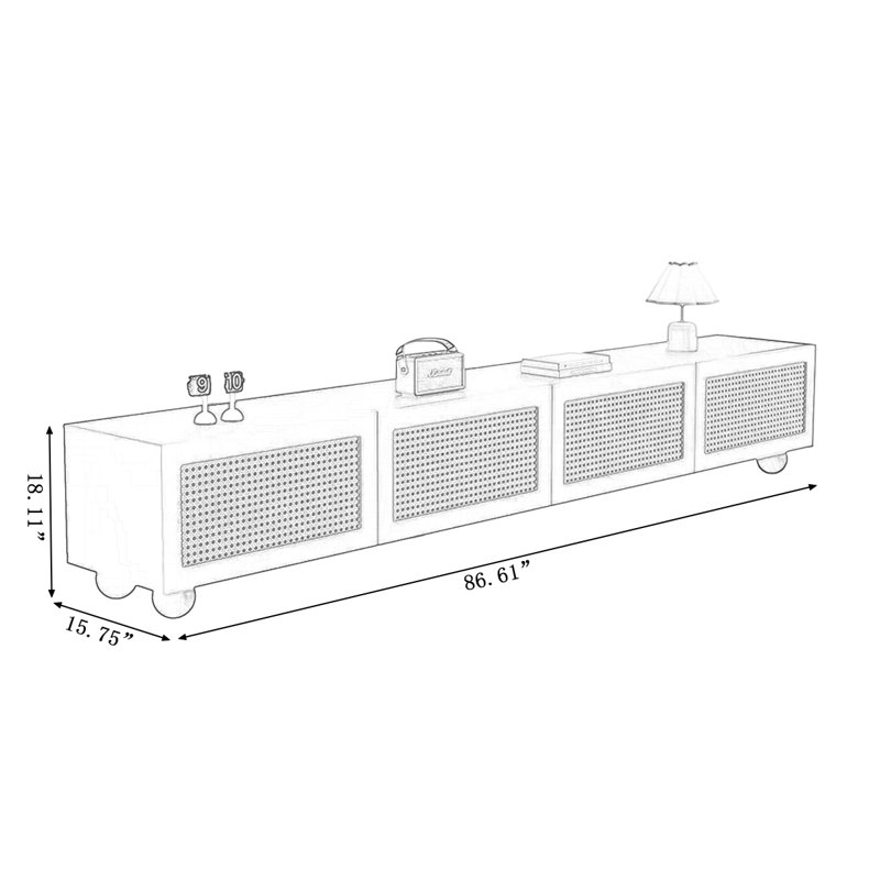 Meuble télé en bois manufacturé rétro, 86.61