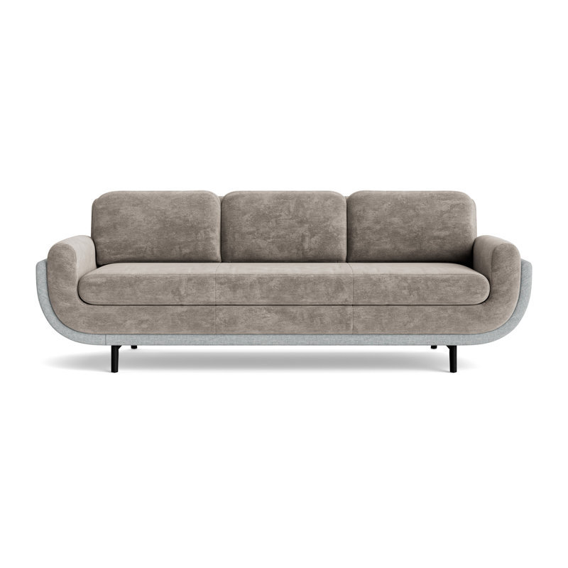 Regatta 100 Sofa, Vintage Chenille-MinkTextured Slub Weave-Sky Blue, Black