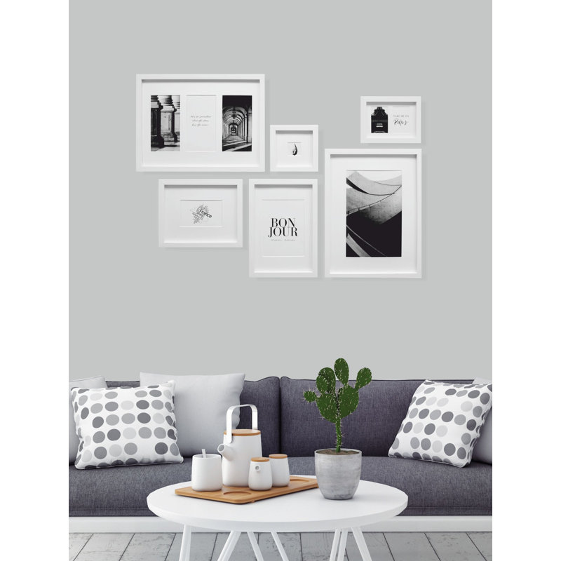 Gunnlog White Wood Picture Frame with Mat