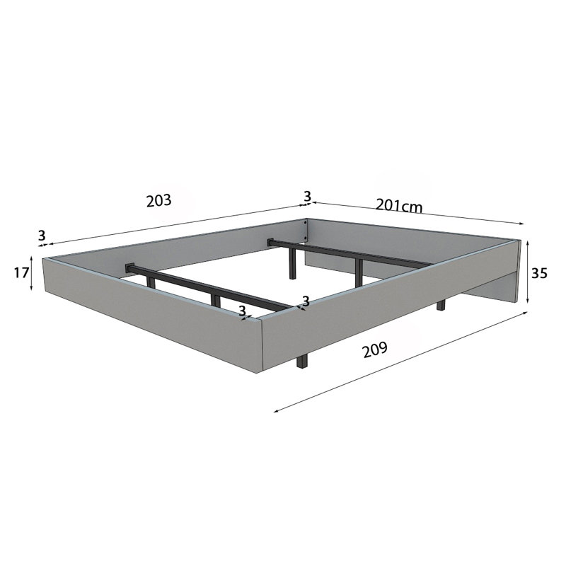 Maximo Mx79K, ensemble 3, Très grand, Ensemble de 3 pièces : lit, 2 tables de chevet