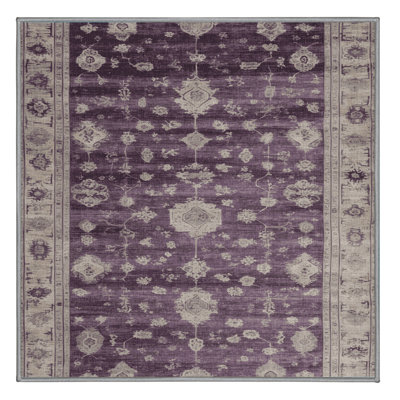 Machine Washable Overdyed Gray Area Rug