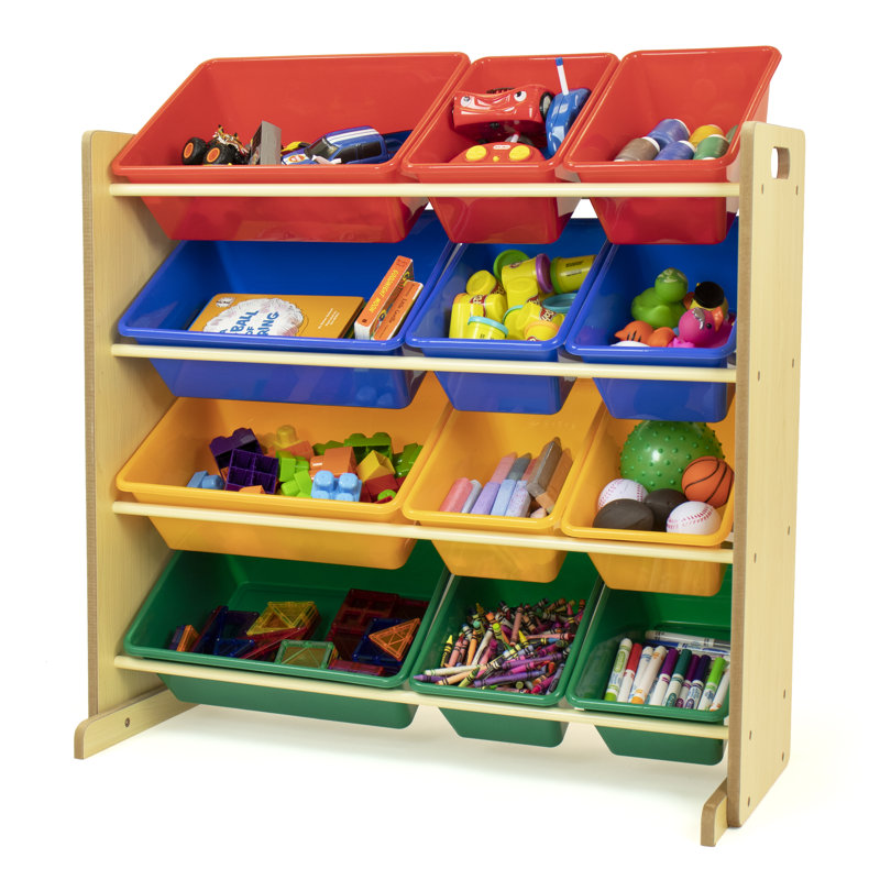 Kid's Toy Organiser, Natural/Red/Blue/Green