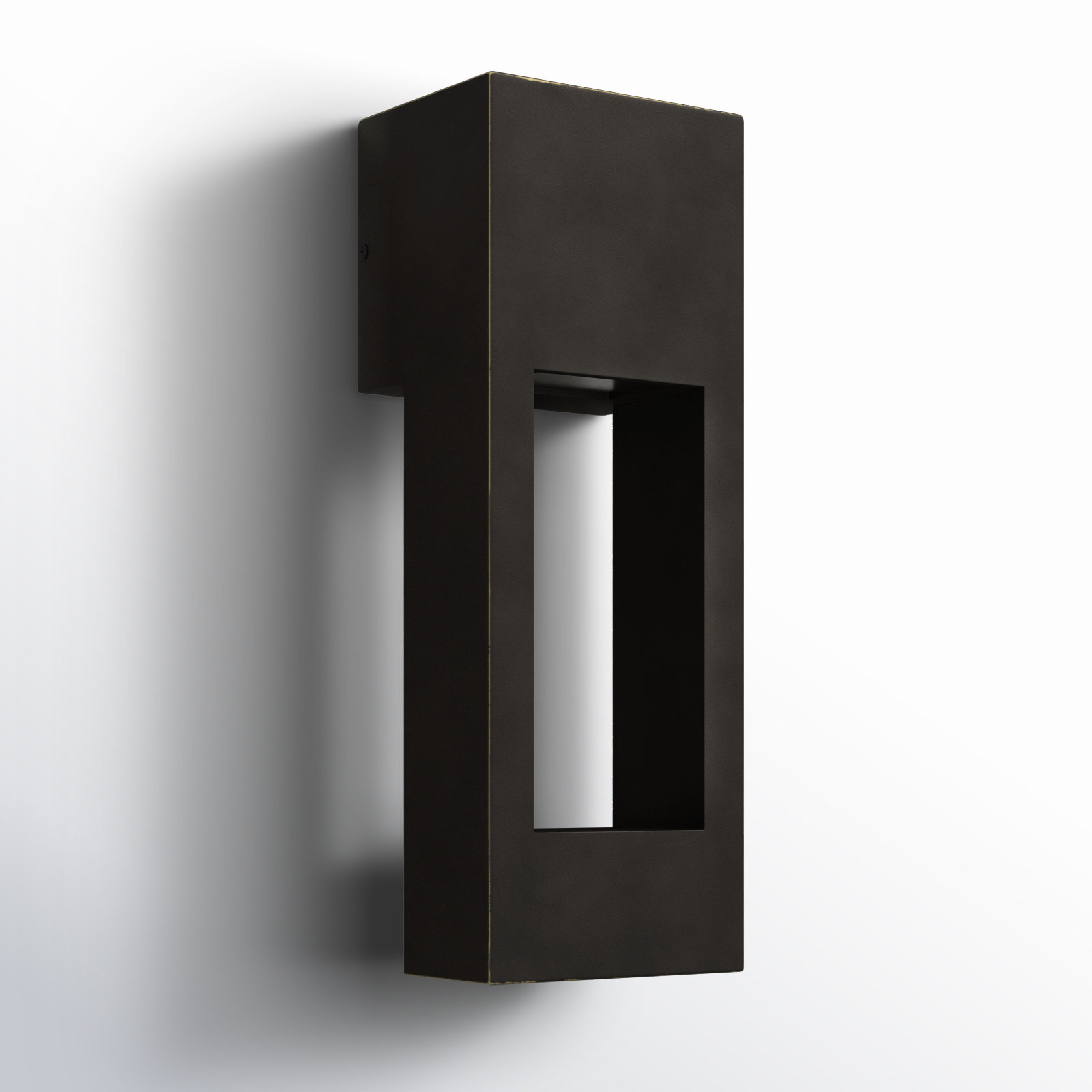 Blandburg Rectangle Outdoor LED Wall Light, Antique Bronze, 16" H x 5.75" W x 5.75" D