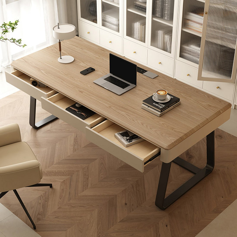 Bureau rectangulaire en bois manufacturé brun, H 29,53 po x l 62,99 po x P 27,56 po