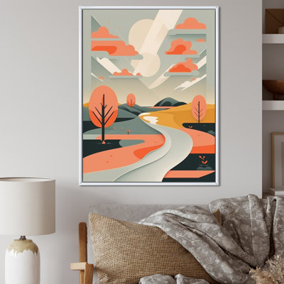 «Pink Road Through The Rustic Mountains Landscape», reproduction sur toile