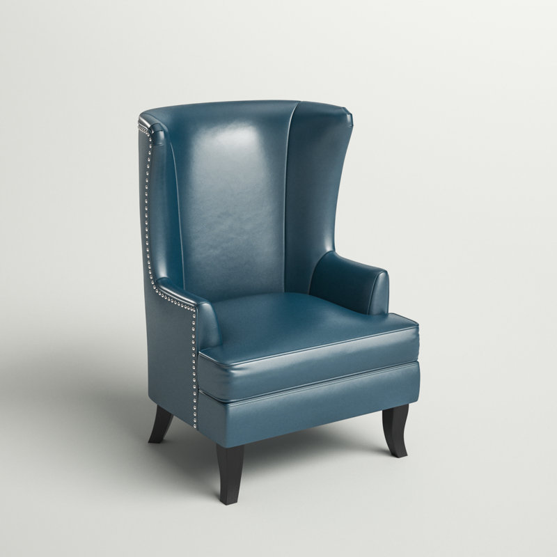 Brookport Faux Leather Armchair, Teal Faux Leather