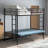 Twin Over Full Metal Bunk Bed, Multi-Function,Black