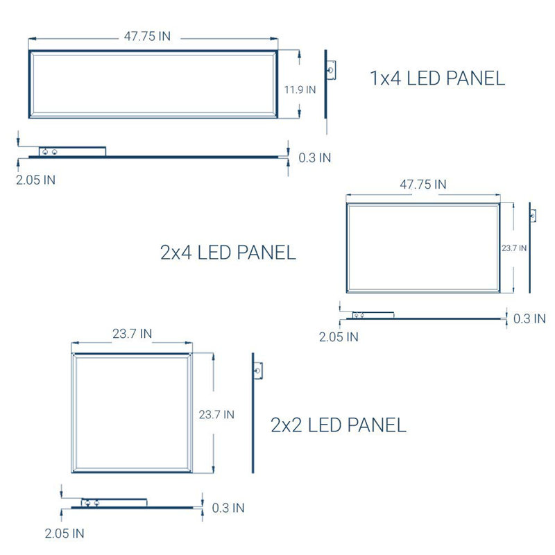 Rectangle Troffer LED Ceiling Light (Set of 2), 5000K