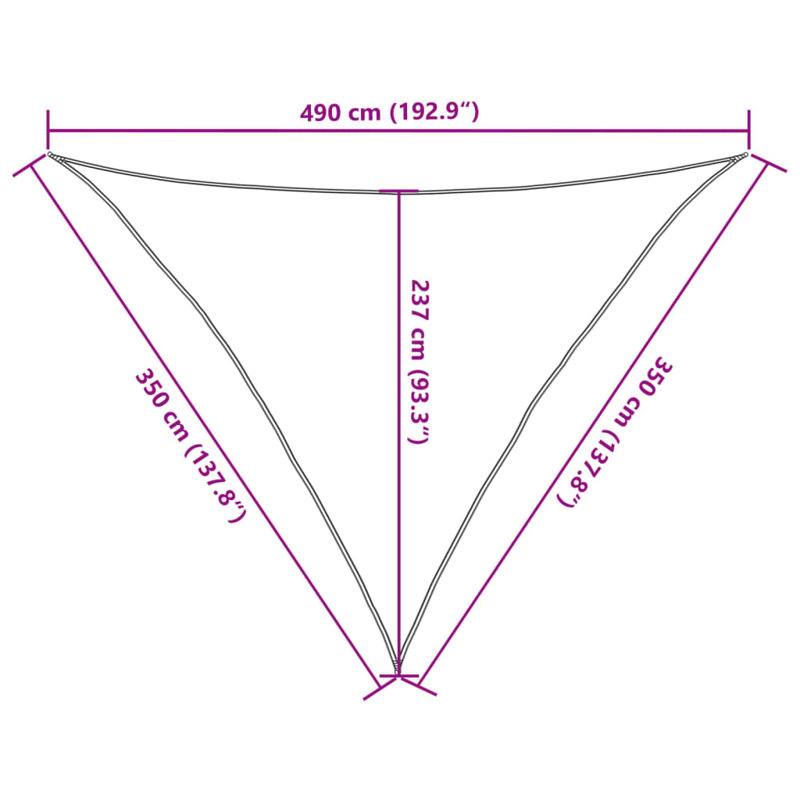 Adrita 2.5m x 2m Triangular Shade Sail