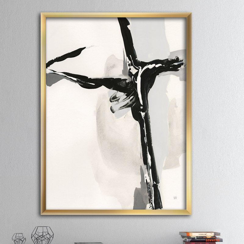 « abstract neutral ii »-image image sur toile, Cadre doré, H 40 po x l 30 po x P 1,5 po