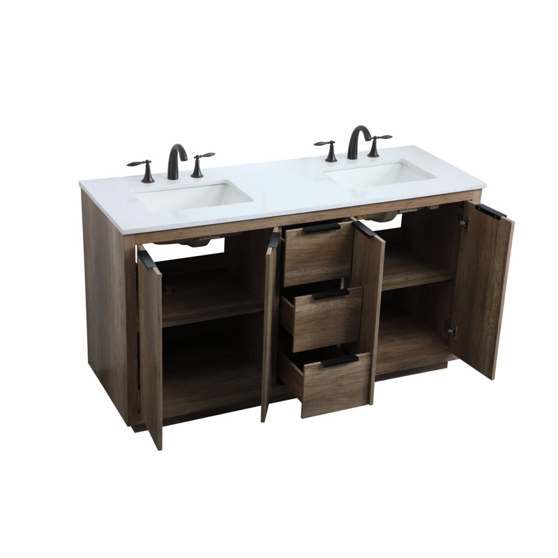Ensemble de meuble-lavabo double Broadlands, Chêne naturel