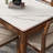 White + Nut-brown Rectangular Sintered Stone + Solid Wood Dining Table-104453343