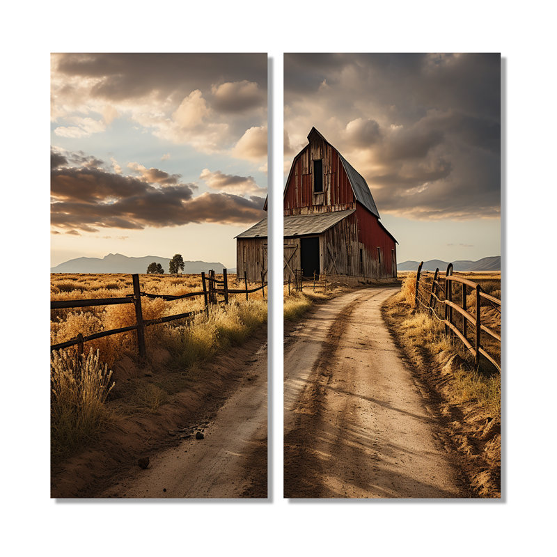Morton - architecture granges, art mural, 32" H x 32" W, Wrapped Canvas, Does Not Apply