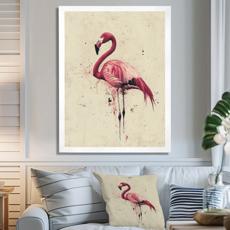 Cohdwell - animaux, art mural, H 20 po x l 12 po, Picture Framed, Blanc