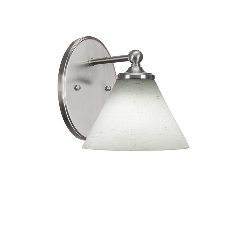 Applique murale Aitkens avec verre mousseline blanc 7 po, Nickel brossé