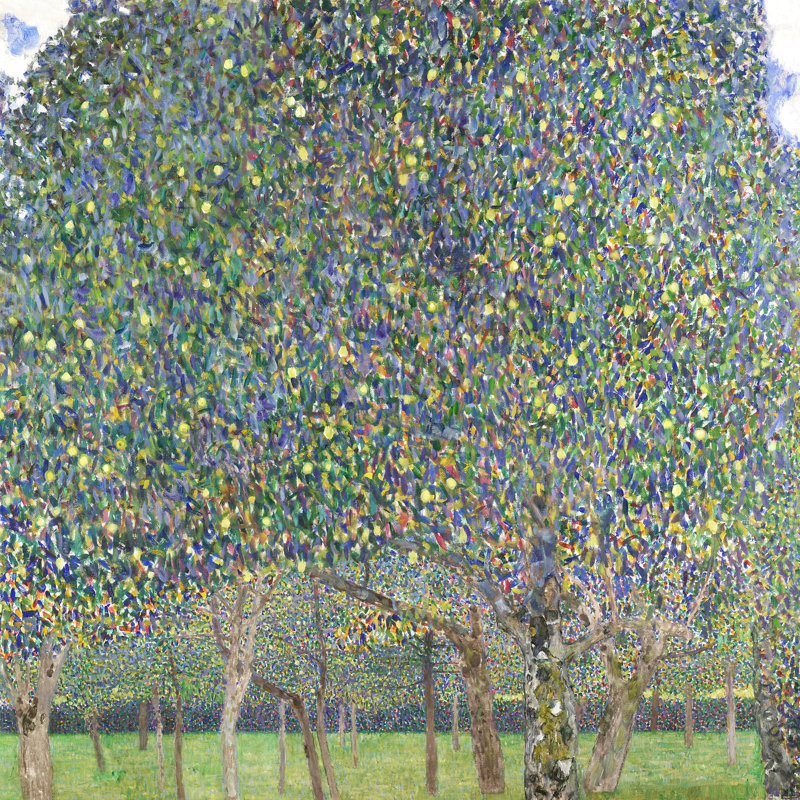 Lavare Klimt, paysages multicolores II sur toile par Gustav Klimt, H 12 po x l 12 po