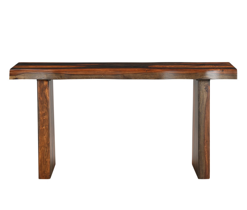 60" Dark Brown Solid Wood Frame Console Table