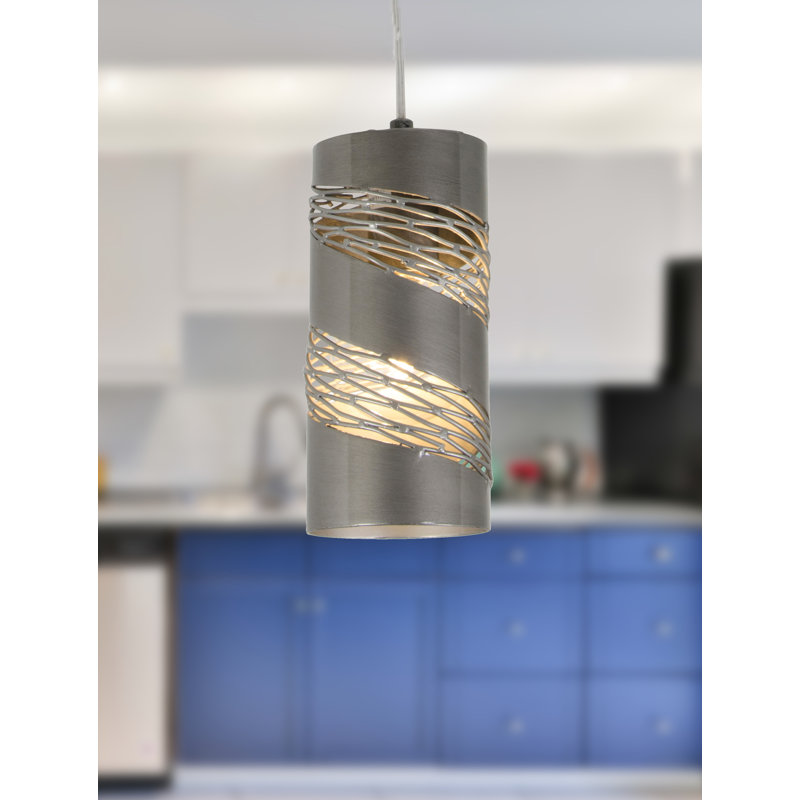 Flow 1-Light Cylinder Mini Pendant - Steel, Steel