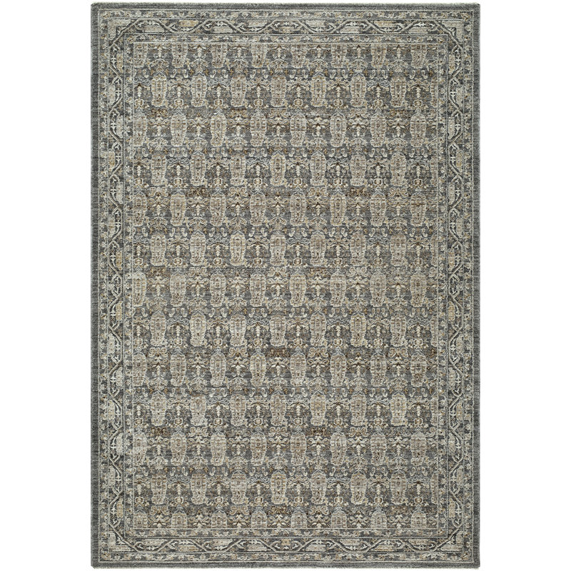 Moroccan Area Rug, Rectangle 200 x 290 cm, Green/Grey/Brown