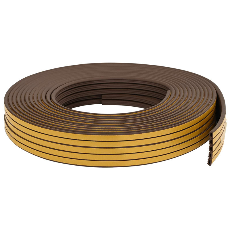 vidaXL Self-Adhesive Window Seal EPDM Foam Easy To Cut Grid-Pattern Strip Door, 0.6cm H x 5000cm W x 1cm D, Brown