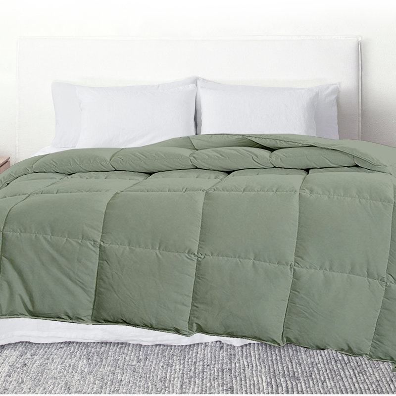 Baffle Box Stitch Comforter, Sage, Queen Comforter 