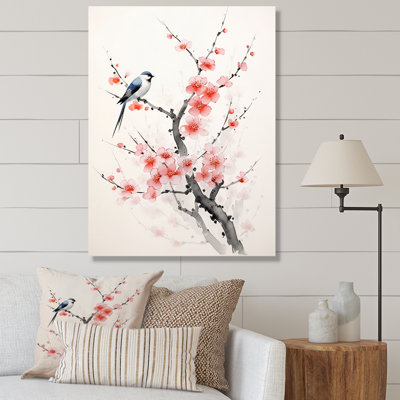 «Asian Art Sumi Bird Serenity IX», reproduction sur toile