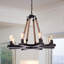Lustre de roue de wagon de style bougie 8 lumières Kayden