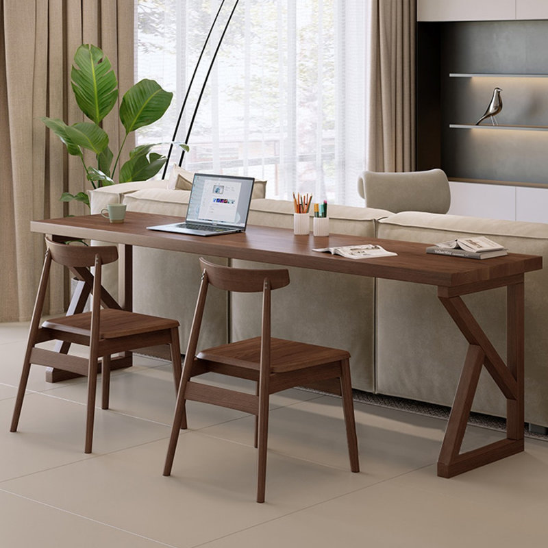 Bureau rectangulaire en bois massif noyer clair, H 29,53 po x l 62,99 po x P 23,62 po