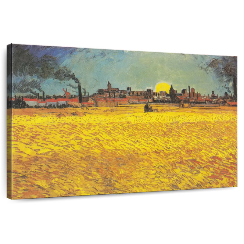 Champ de blé d'Alvord au coucher du soleil, H 8 po x l 12 po