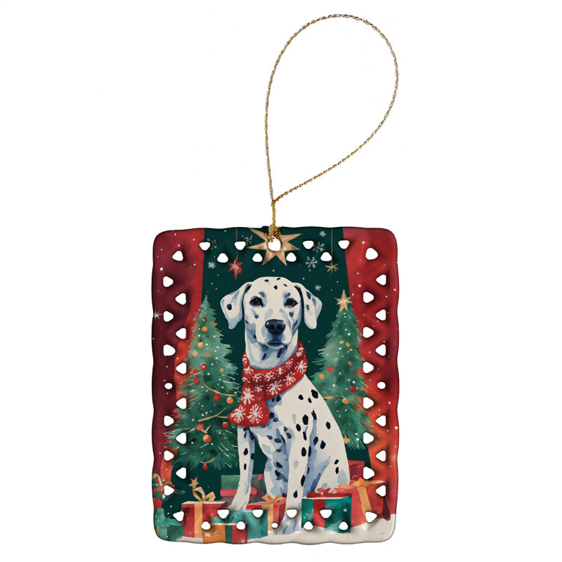 Ornement en porcelaine de Noël dalmatien, Dalmatien 3437