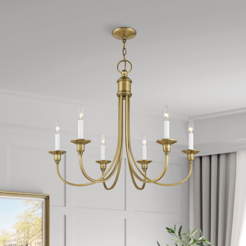 Eckard 6 - Light Dimmable Chandelier, Antique Brass