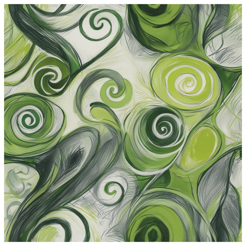 Édredon vert tourbillon abstrait, Lit simple