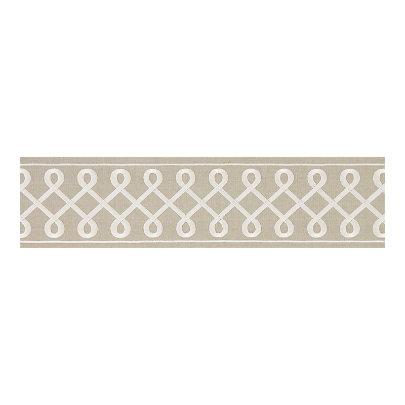 Mélange de coton brodé Oriana Soutache, Gris perle