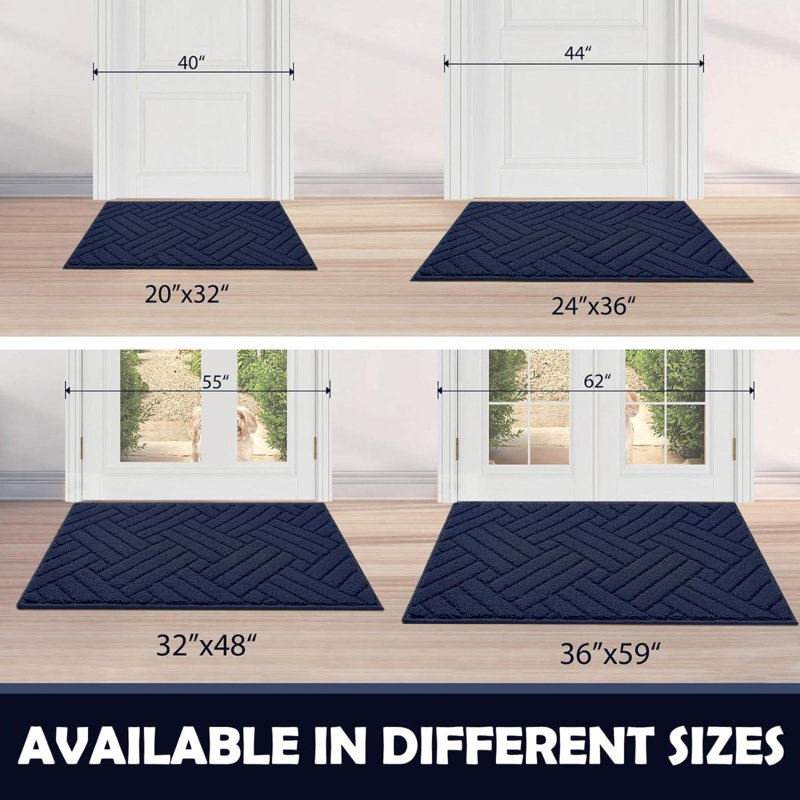 Tapis de cuisine Kuma, Rectangle 2 pi x 3 pi, Bleu marine