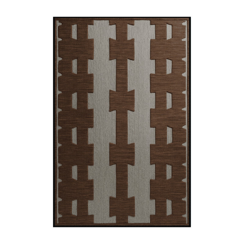 Tapis noir en treillis lavable à la machine, Rectangulaire 7 pi x 10 pi