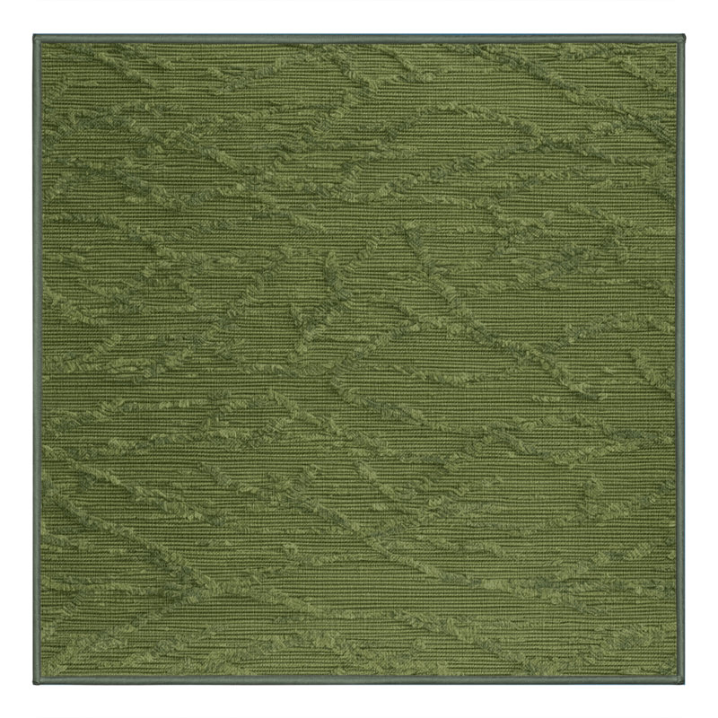 Tapis vert uni lavable à la machine, Carré 7 pi