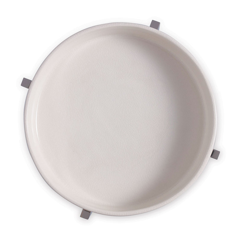 Jody Cream Crackle Porcelain Tray Top Round End Table