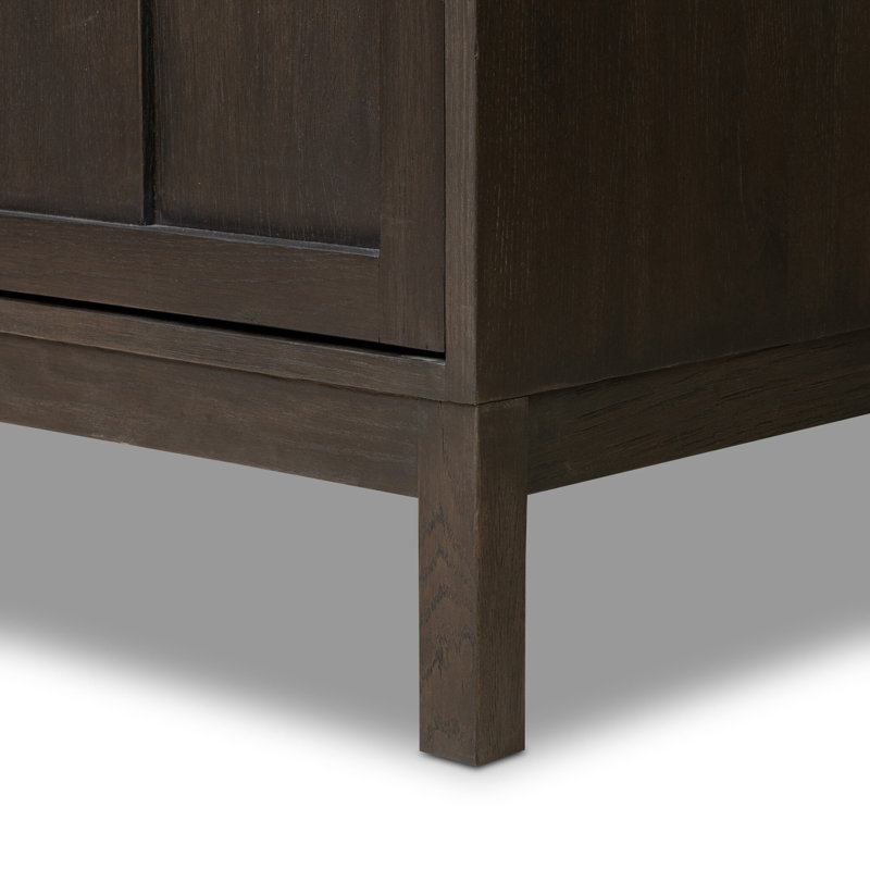 Alessio Cabinet-Aged Natural Oak, Smoked Black Veneer