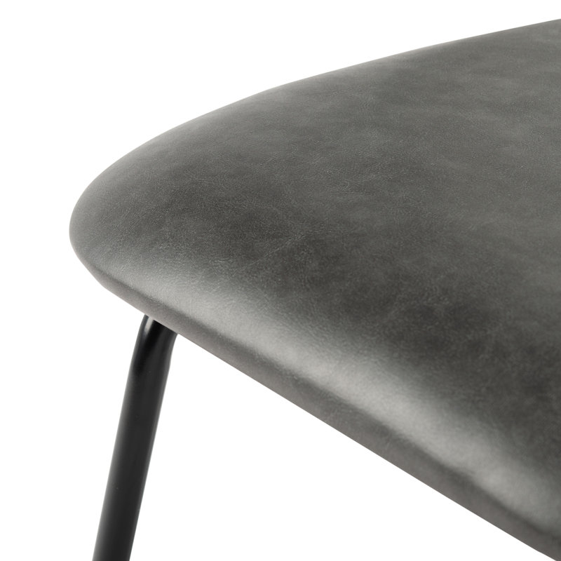 Fendley Velvet Side Chair, Gray Faux Leather