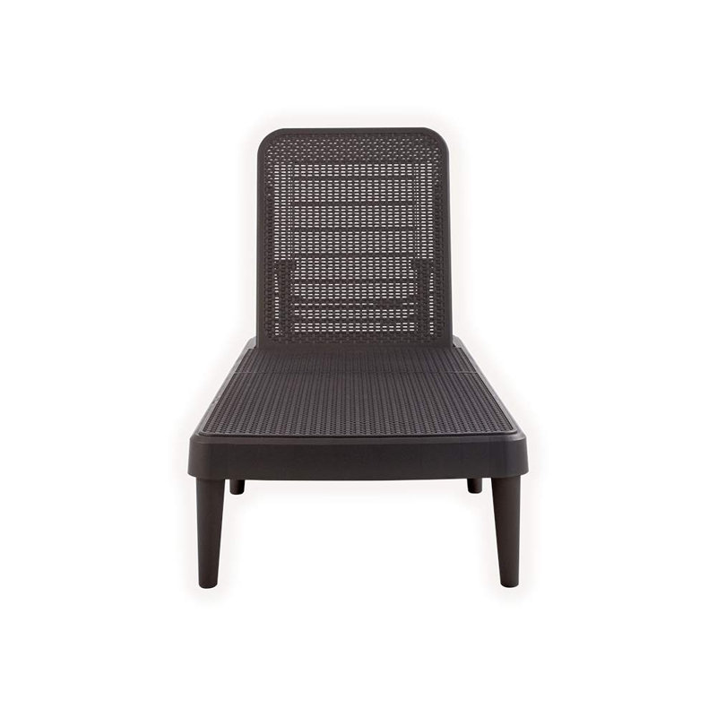 Luman All Weather Resin Chaise Lounge, Brown