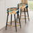 Ensemble de 2 tabourets de bar or et bleu sarcelle Cosmic Essence