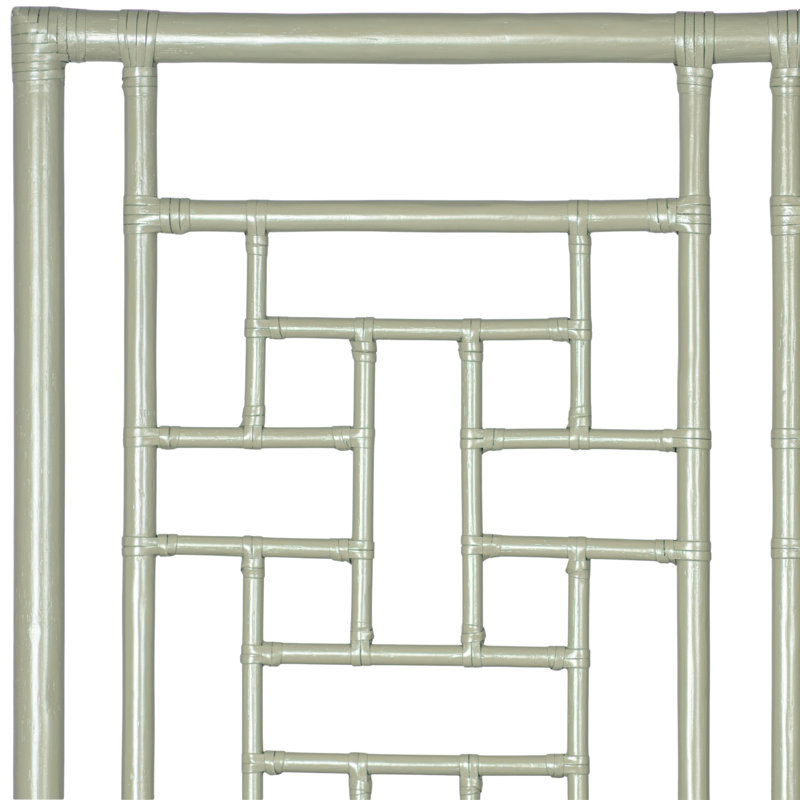 Ohana Wicker/Rattan Open-Frame Headboard, King, Celery Green