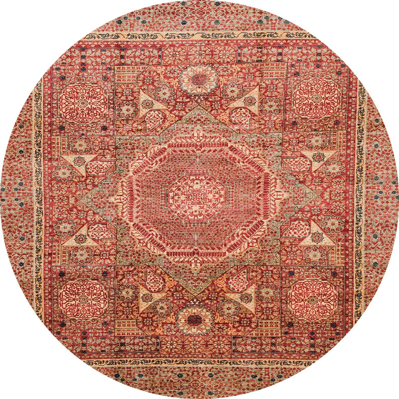 Abstract Indoor Rug, Round 5'